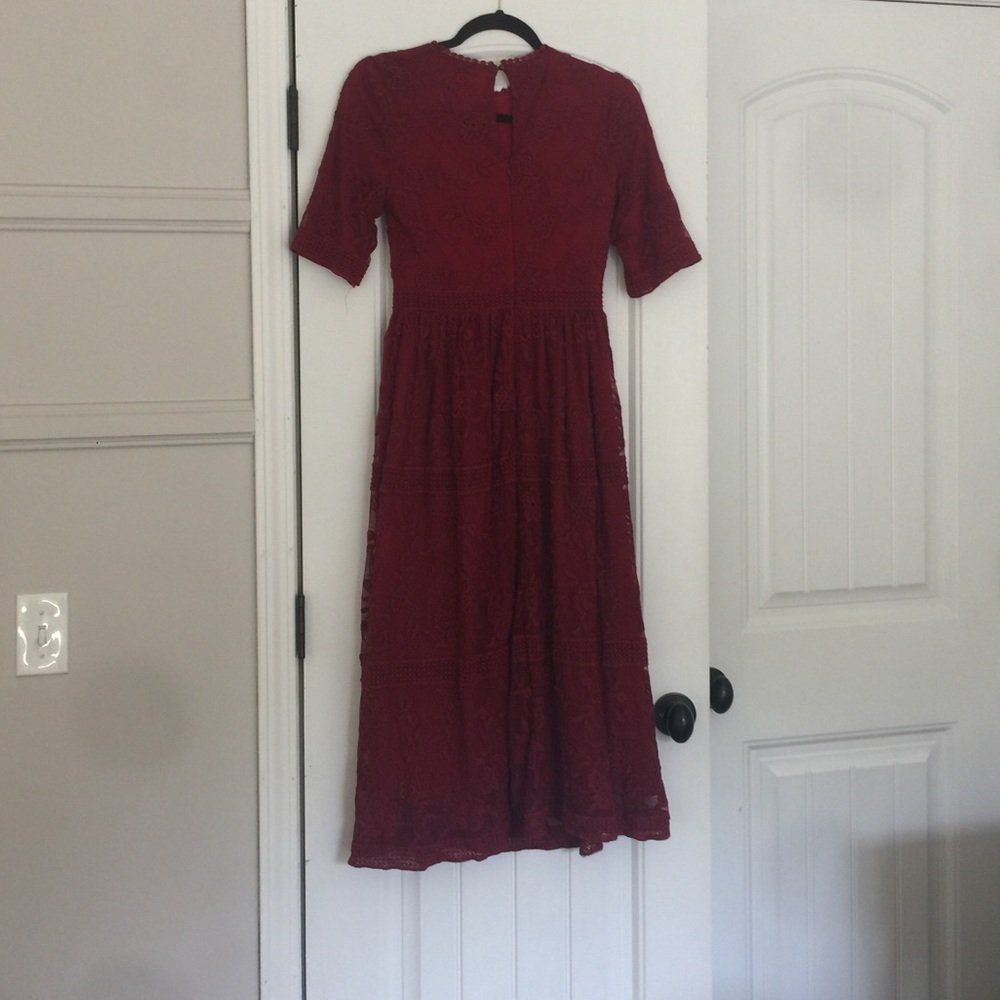 burgundy embroidery roolee maxi dress